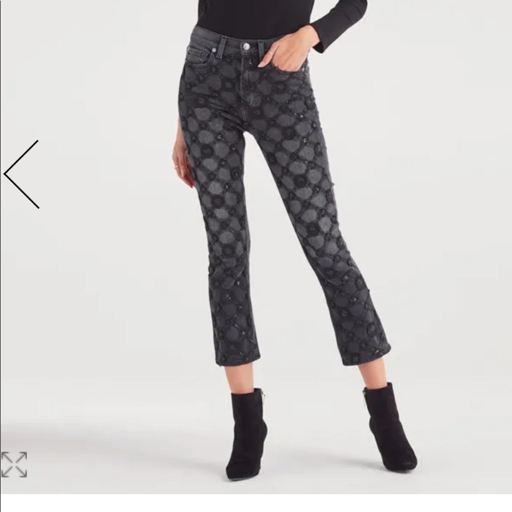 LUXE VINTAGE HIGH WAIST SLIM KICK JEANS sequins